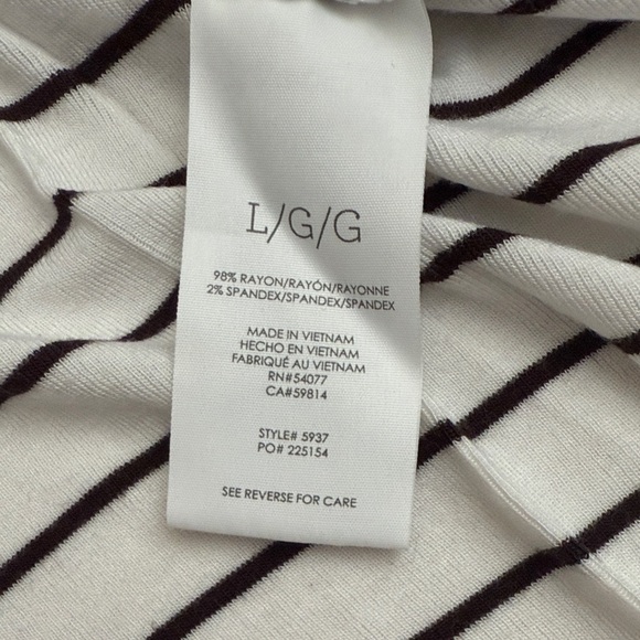 3/$10 CAbi White Black Striped Sleeveless Tank Top - Picture 7 of 8